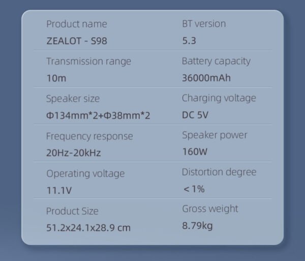 Zealot S98 Wireless Bluetooth Speaker