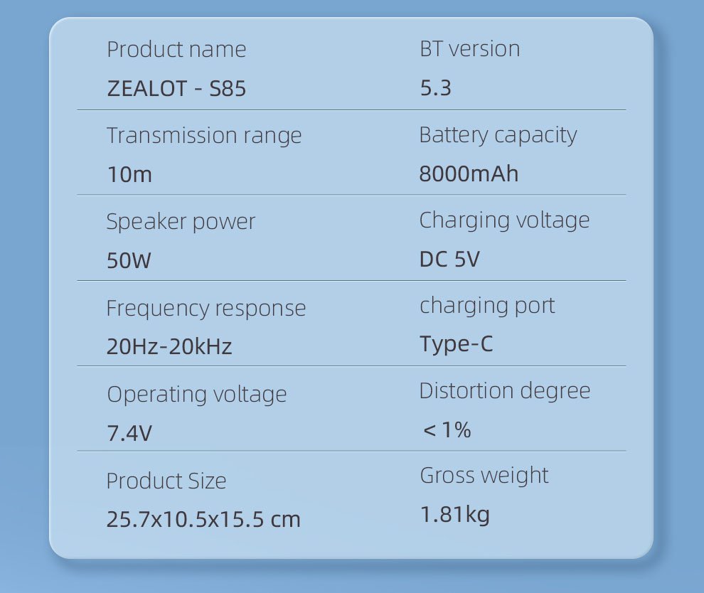 Zealot S85 Bluetooth Speaker