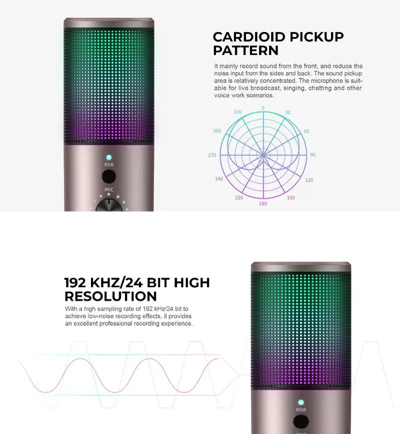 Havit GK61 RGB Live Recording Microphone