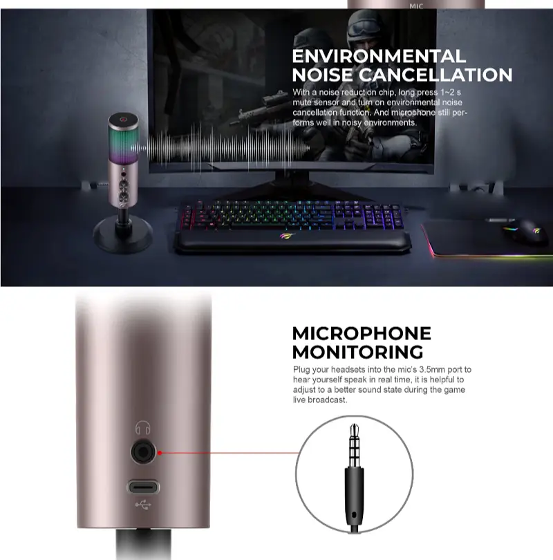 Havit GK61 RGB Live Recording Microphone