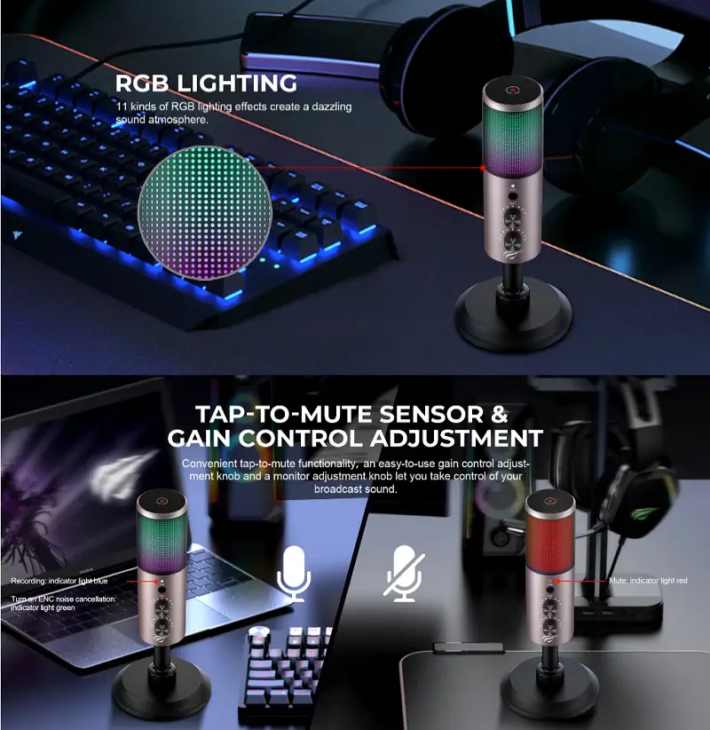 Havit GK61 RGB Live Recording Microphone