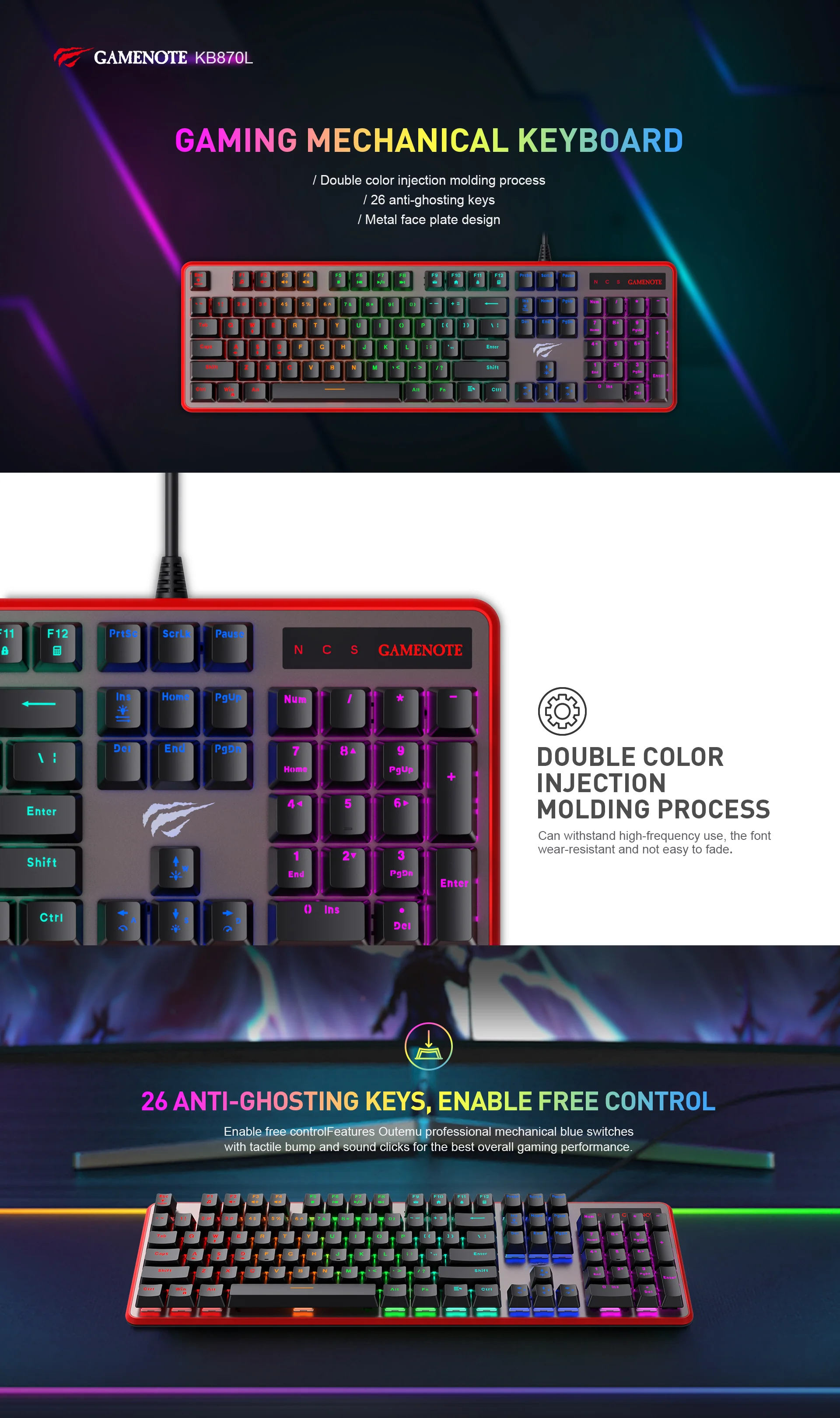 Havit Gamenote KB870L RGB Mechanical Gaming Keyboard