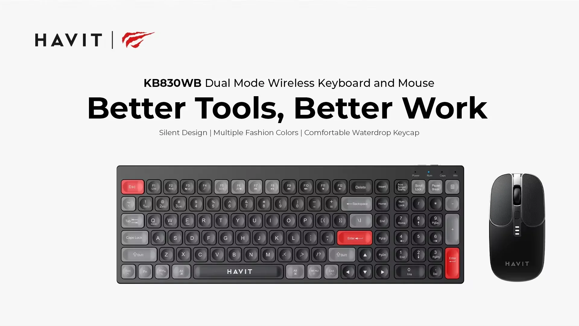 Havit KB830WB Dual Mode Wireless Keyboard & Mouse Combo