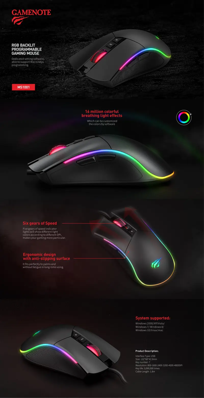 Havit Gamenote HV-MS1001S RGB Gaming Mouse