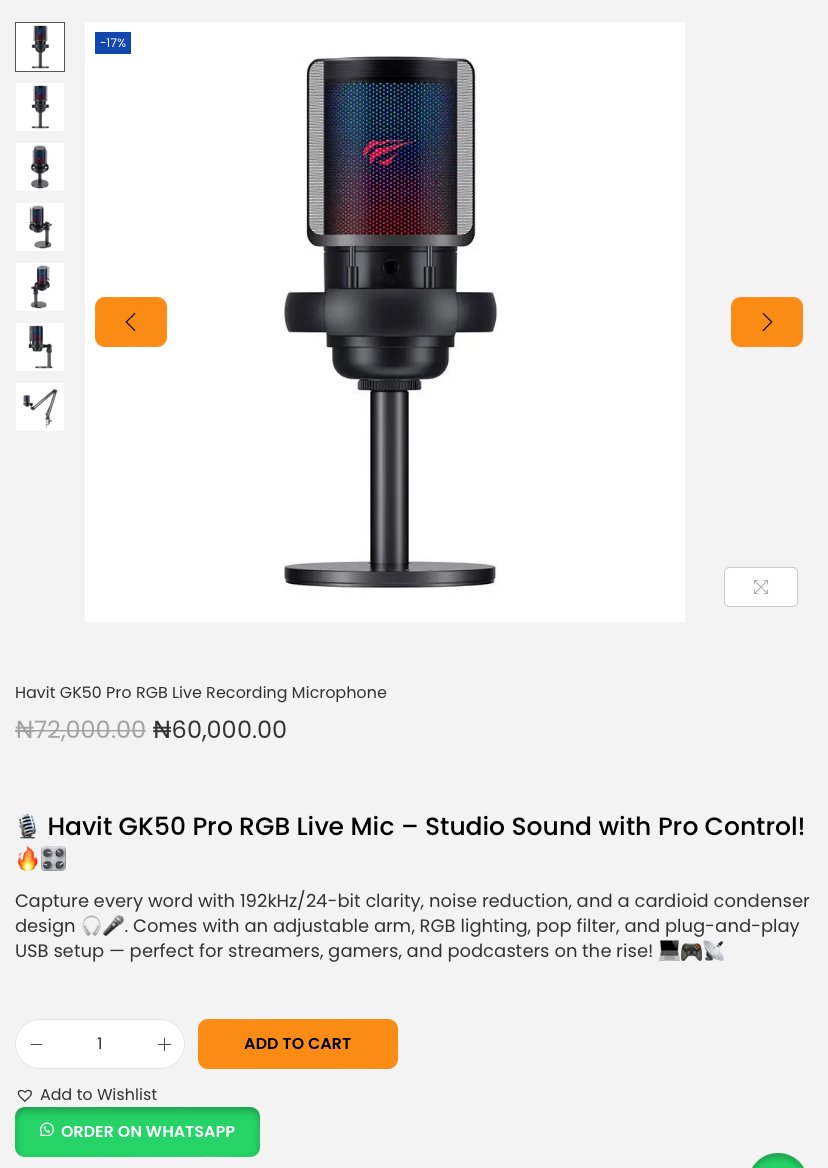 Select a product for purchase 