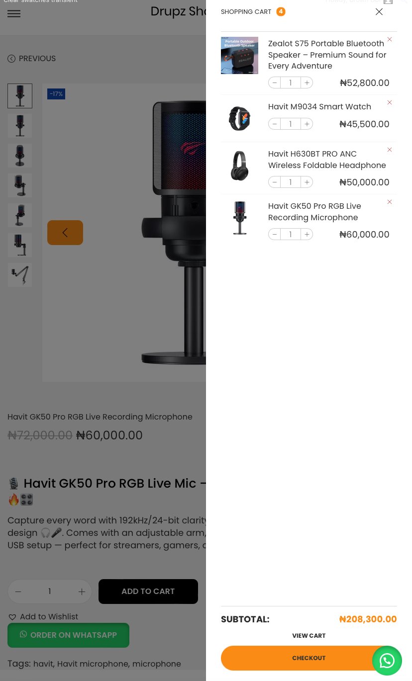Click on checkout 