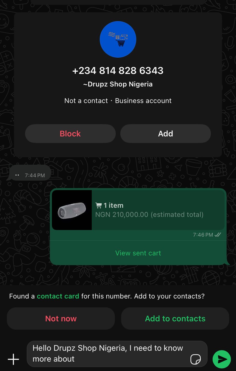How to placed an order on WhatsApp