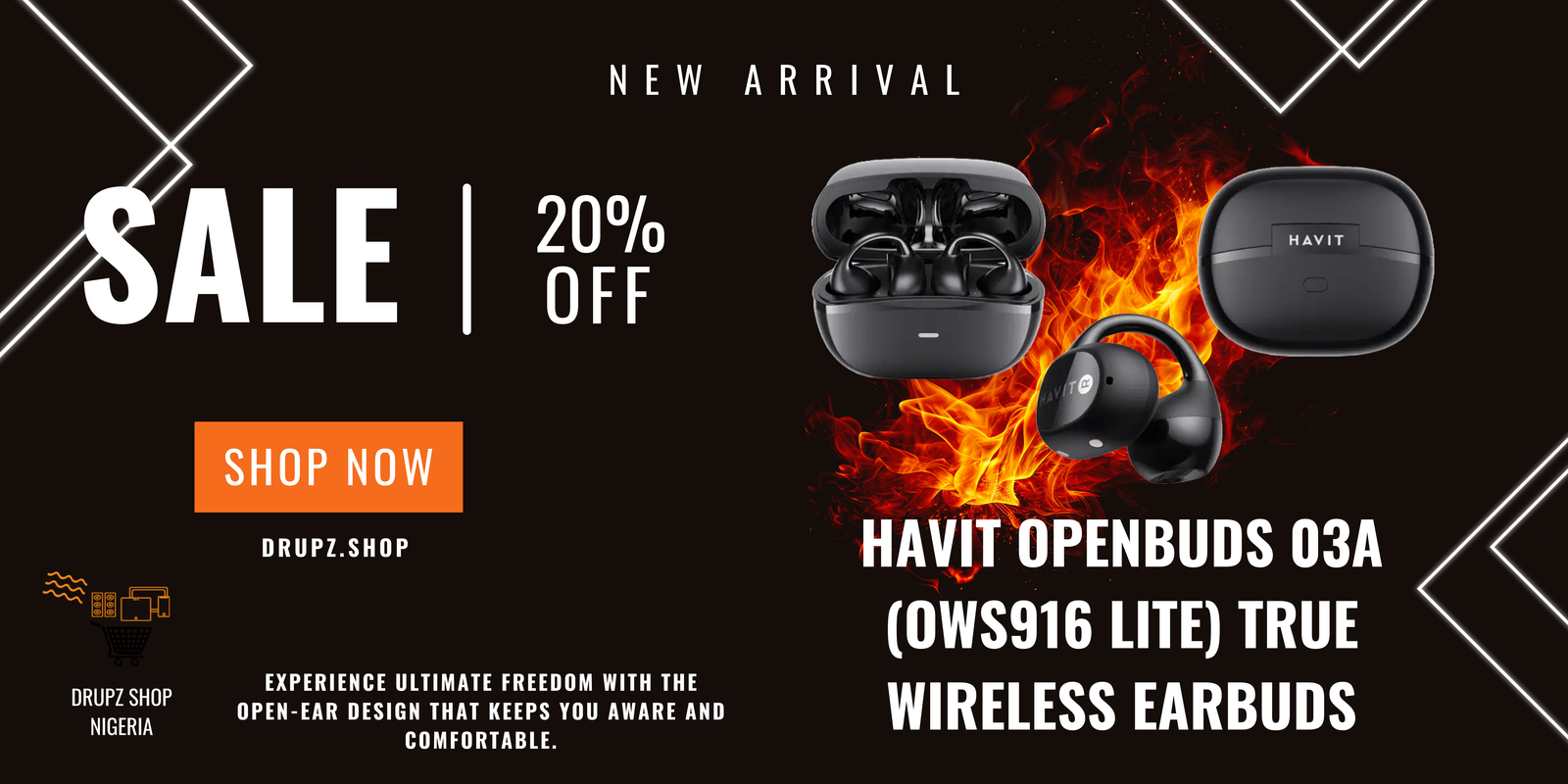HAVIT OpenBuds 03A (OWS916 Lite) True Wireless Earbuds