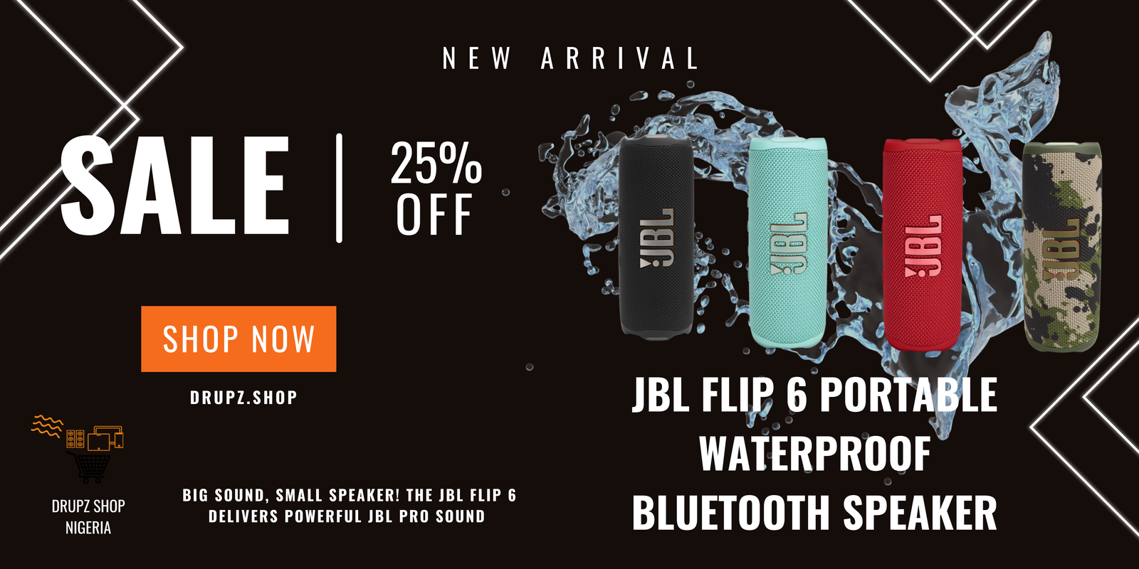 JBL Flip 6 Wireless Portable Waterproof Dustproof Bluetooth Speaker