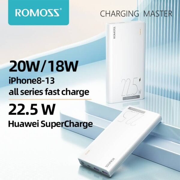 ROMOSS Sense 6F 20000mAh Power Bank – 30W PD Fast Charging, Triple Input & Compact Design ⚡ Stay connected with the ROMOSS Sense 6F 20000mAh power bank, designed for fast charging (30W PD) and multi-device support. With triple input ports (Type‑C, Micro‑USB, Lightning) and the ability to charge 3 devices at once, it’s perfect for Nigerians dealing with NEPA outages, travel, and daily commutes. Compact, airline‑safe, and reliable — your ultimate backup power solution!