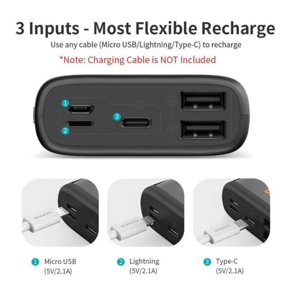 ROMOSS Ares 20 20000mAh PD 22.5W Power Bank (Black)