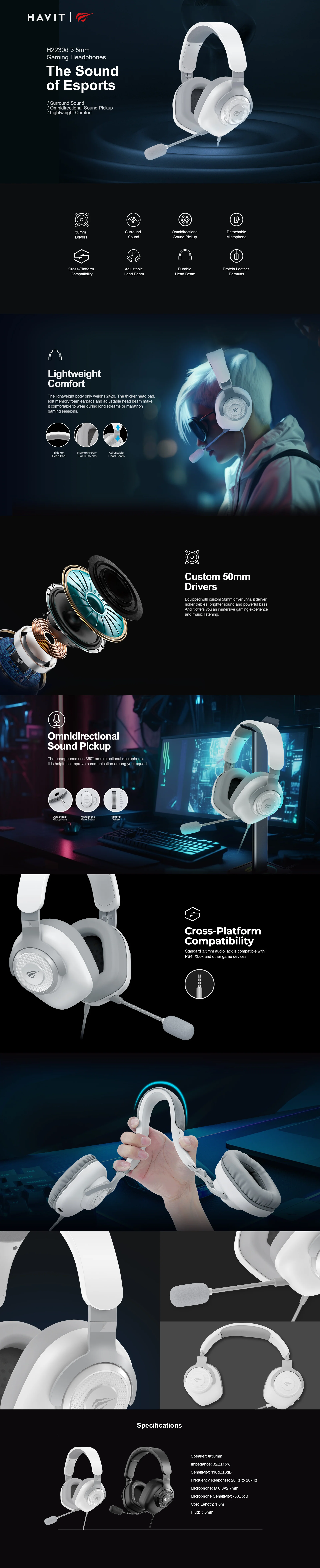 Havit H2230D Gaming Headphones