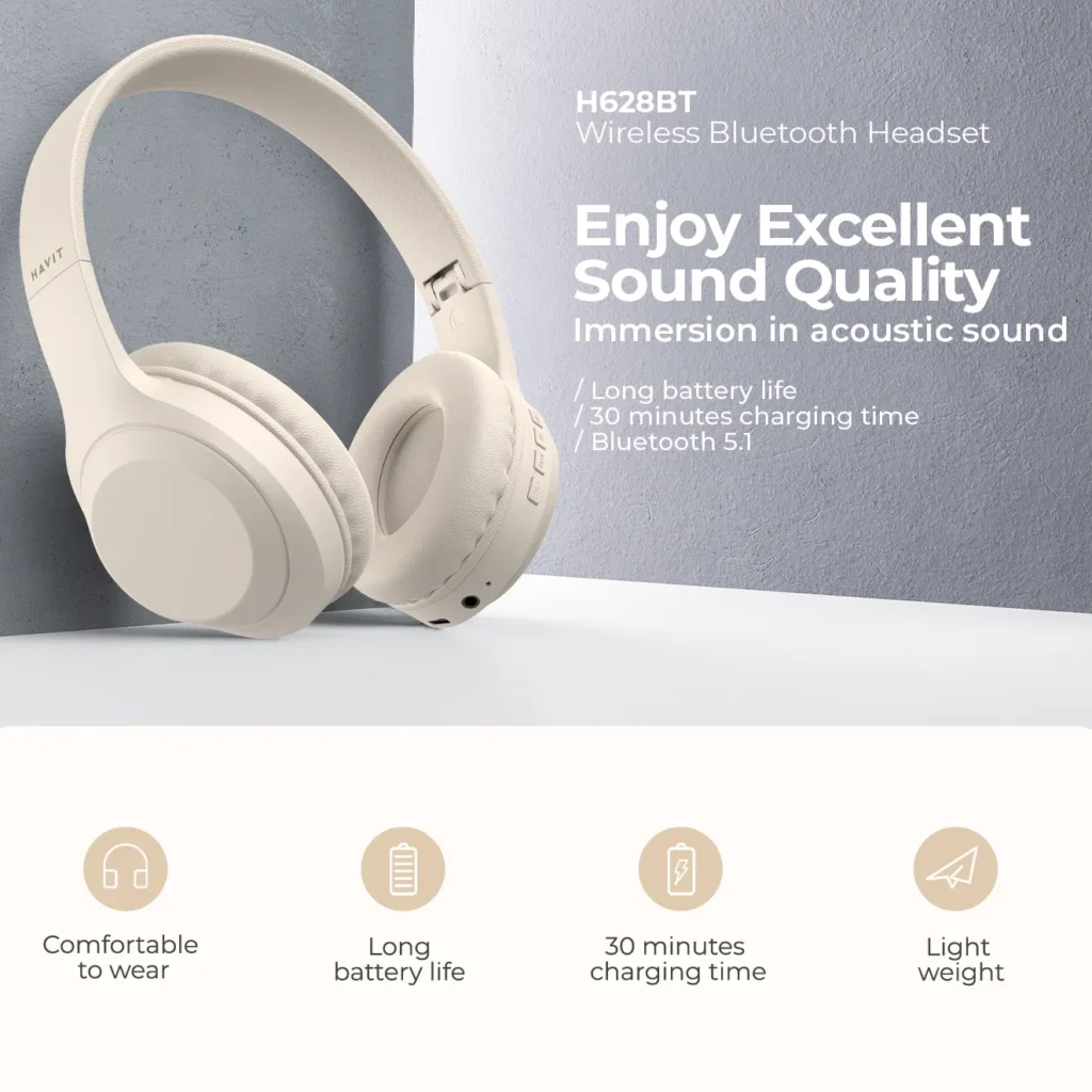 Havit H628bt Ergonomic Foldable On-Ear Bluetooth Wireless Headphone
