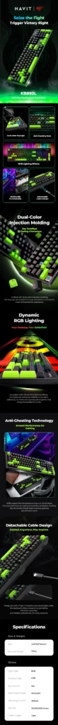Havit Gamenote KB893L RGB Mechanical Gaming Keyboard